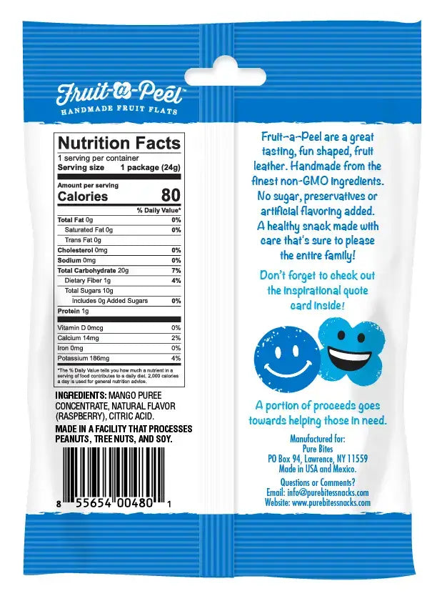 Fruit-a-Peel Sour Blue Raspberry Fruit Flats