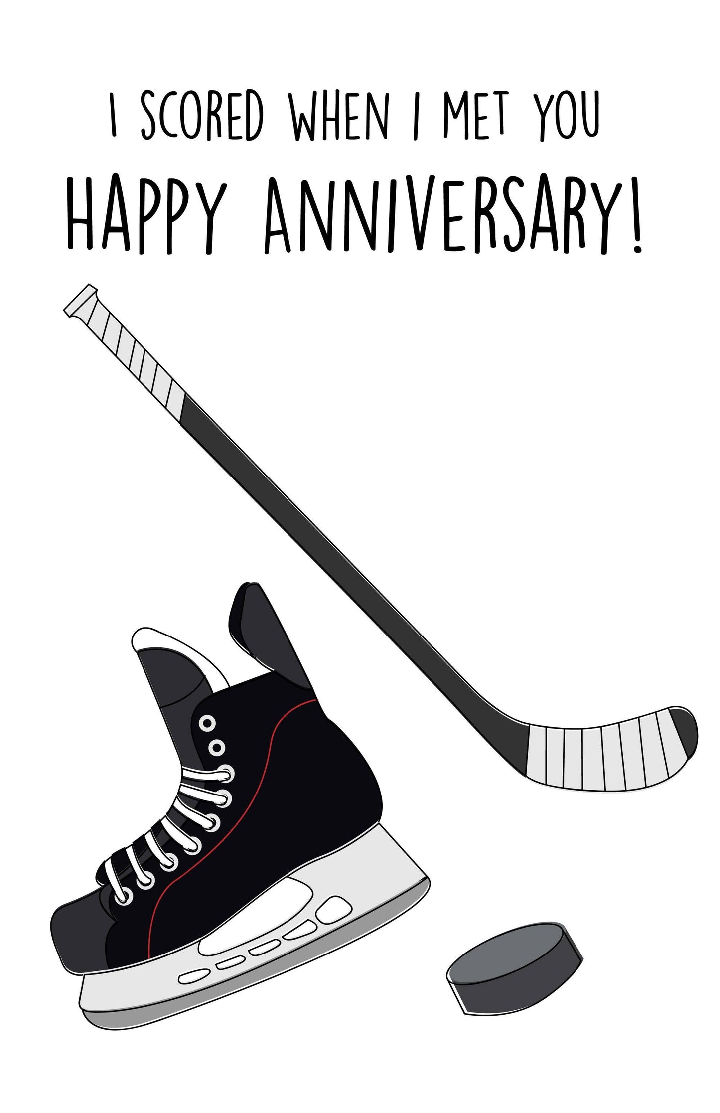 Hockey Anniversary Card for Spouse