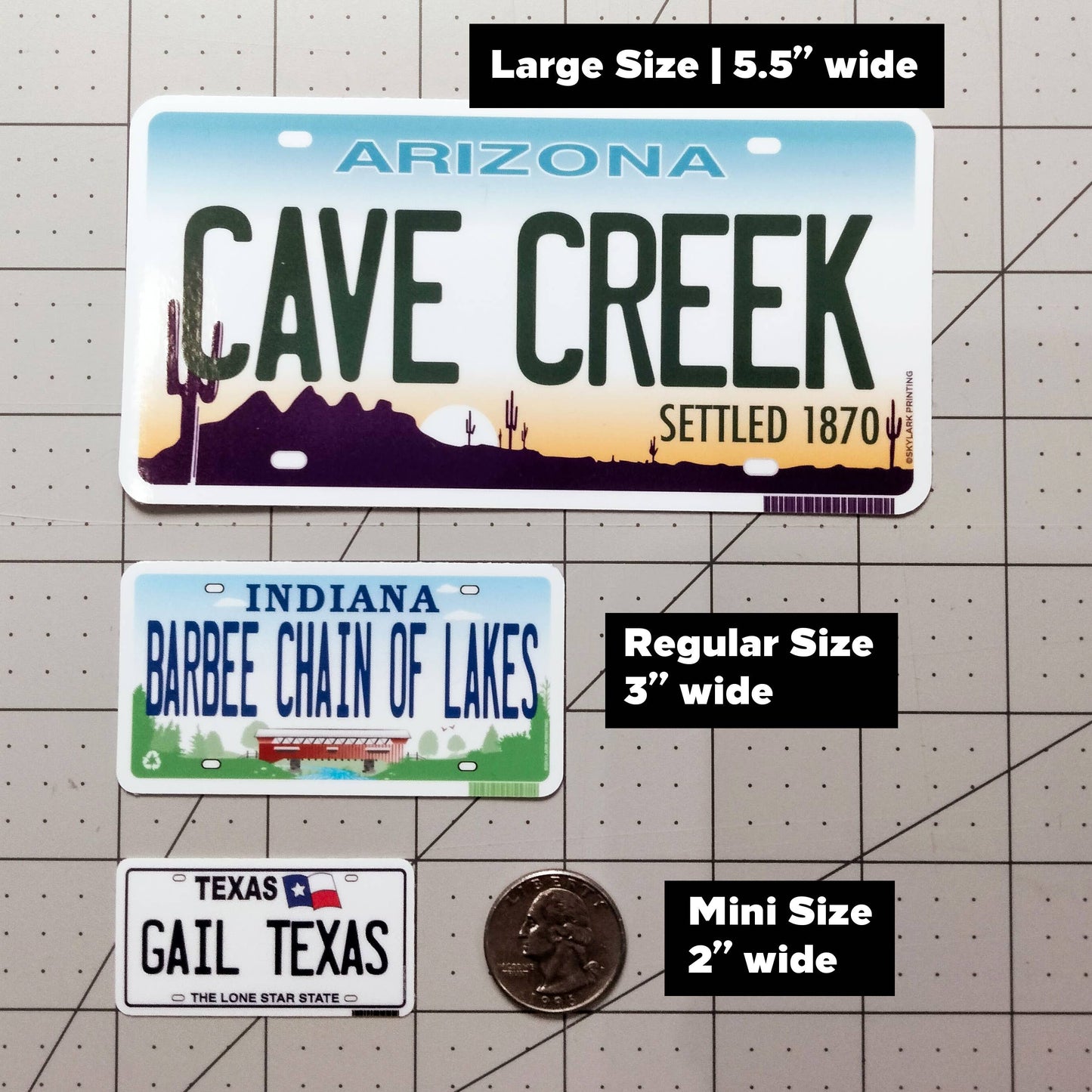 Alaska Yellow Plate Souvenir Sticker with Your City, Text