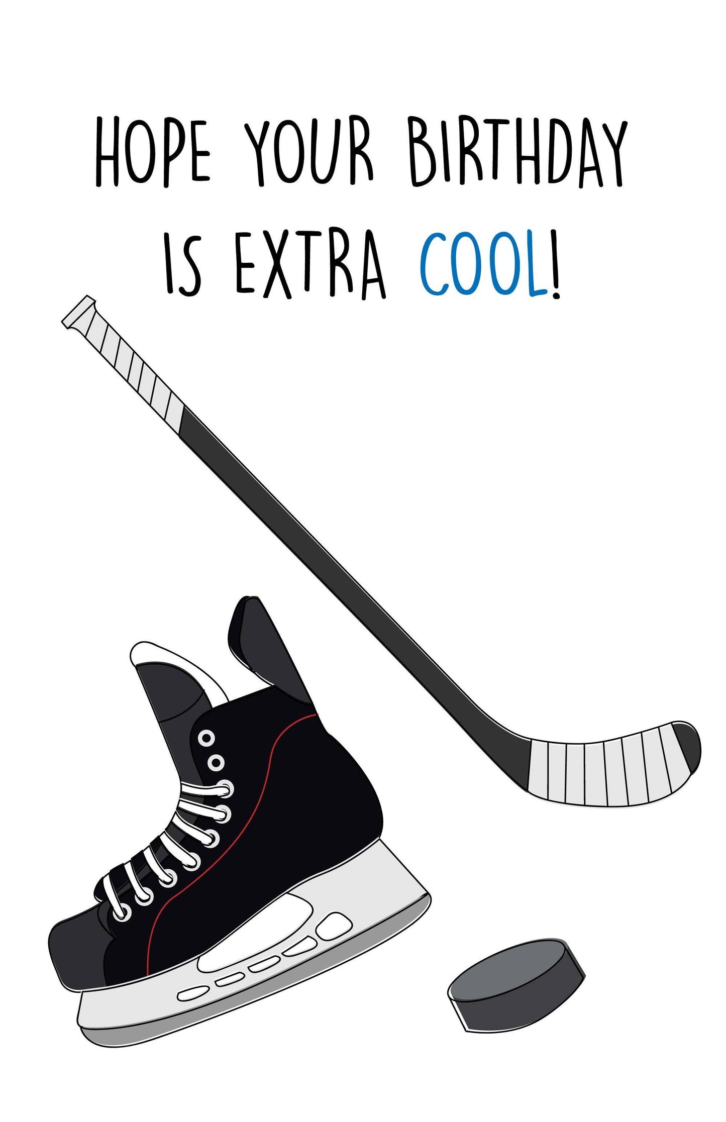 Funny pun hockey birthday card for sports player
