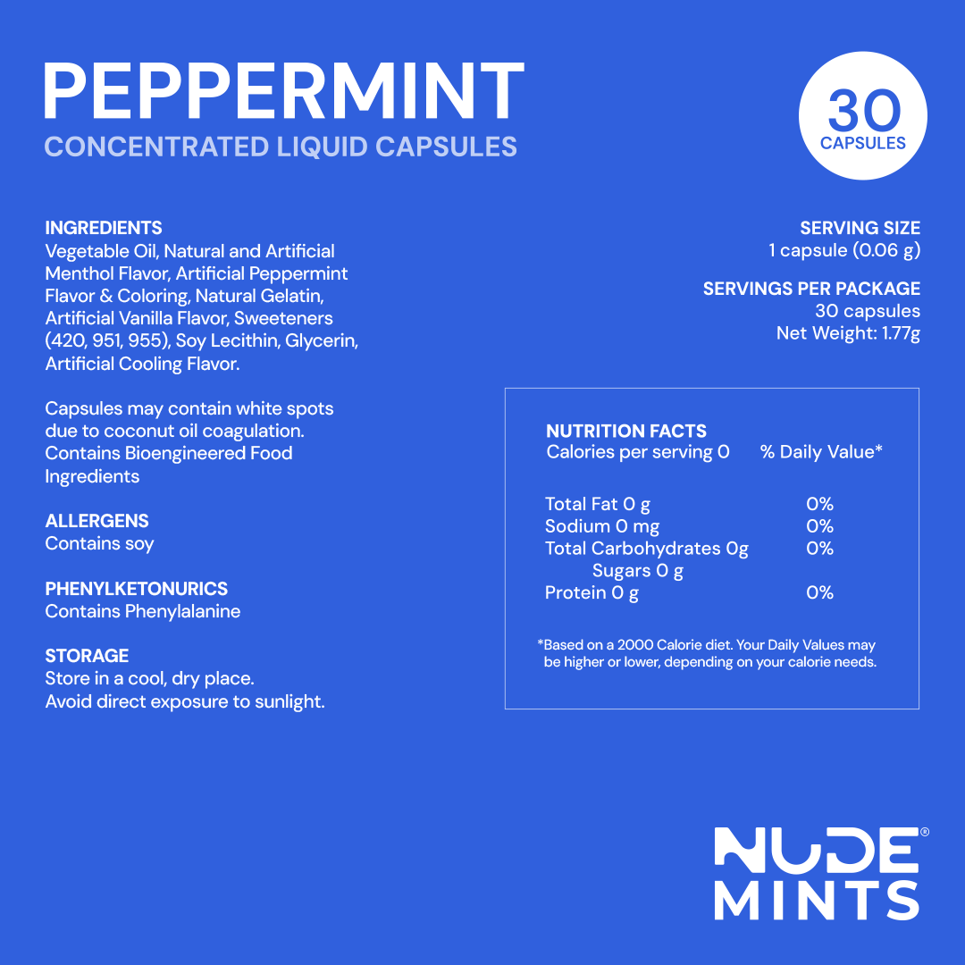 NUDE Mints - Concentrated Liquid Mint Capsules (Ice Shot)