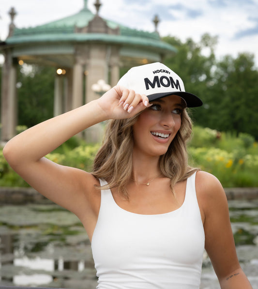 Tan & Black Two-Tone Hat: Hockey Mom