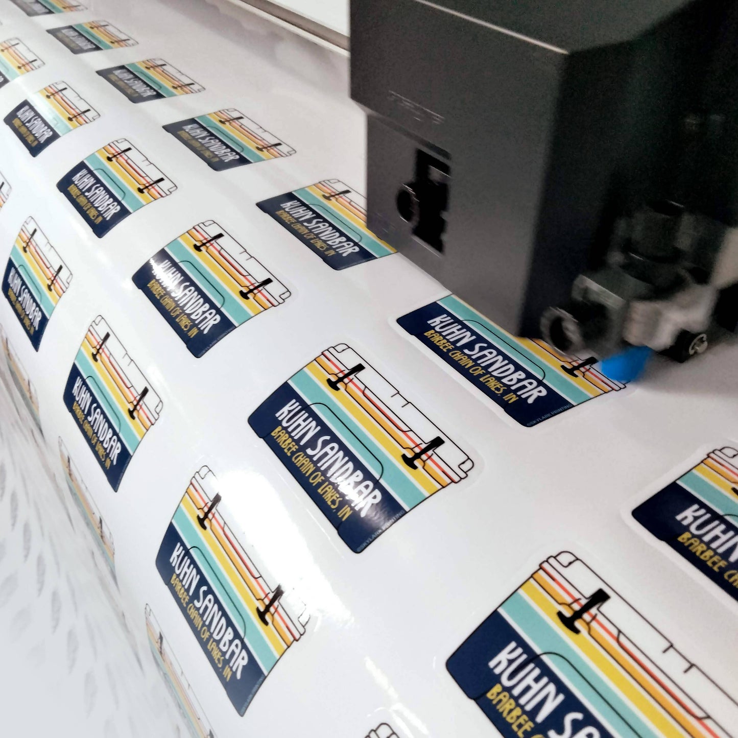 Cooler Souvenir Sticker with Your City, Beach or State
