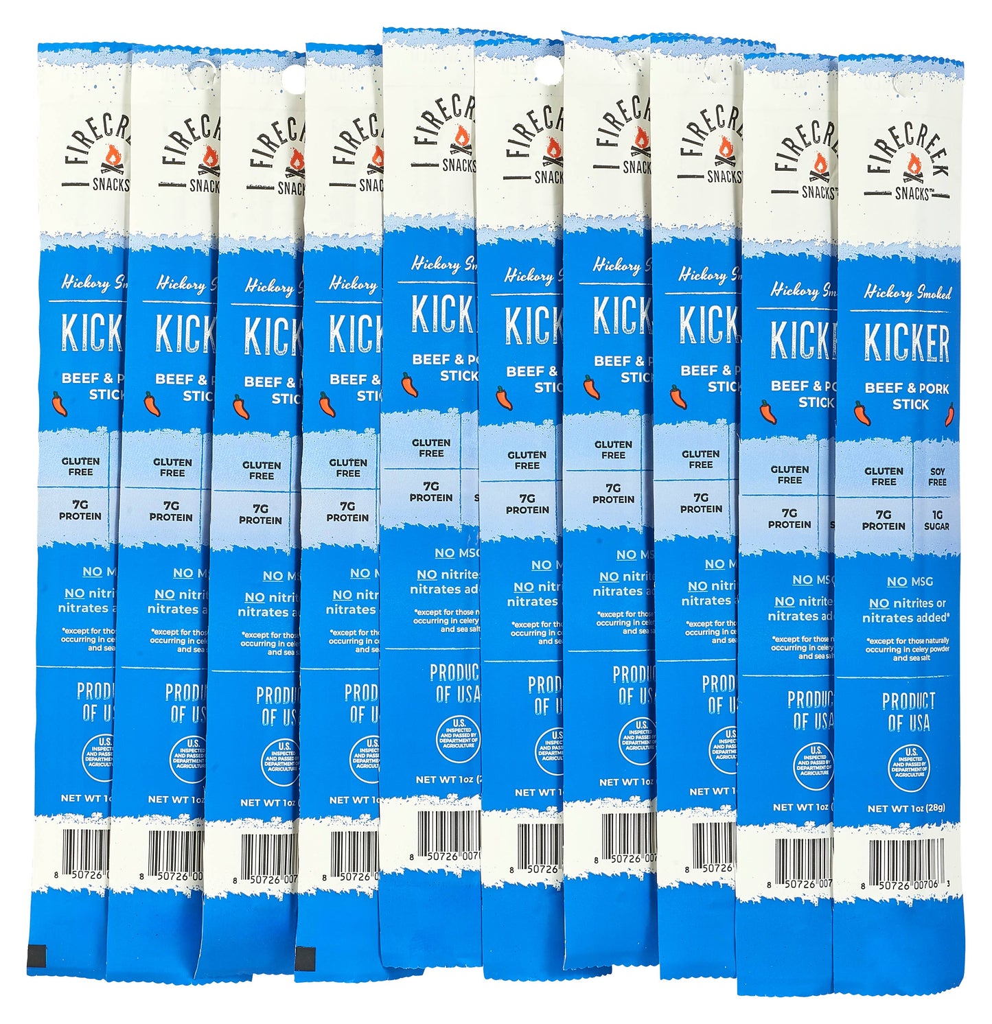 FireCreek Snacks Kicker Spicy Beef & Pork Meat Sticks – 20ct
