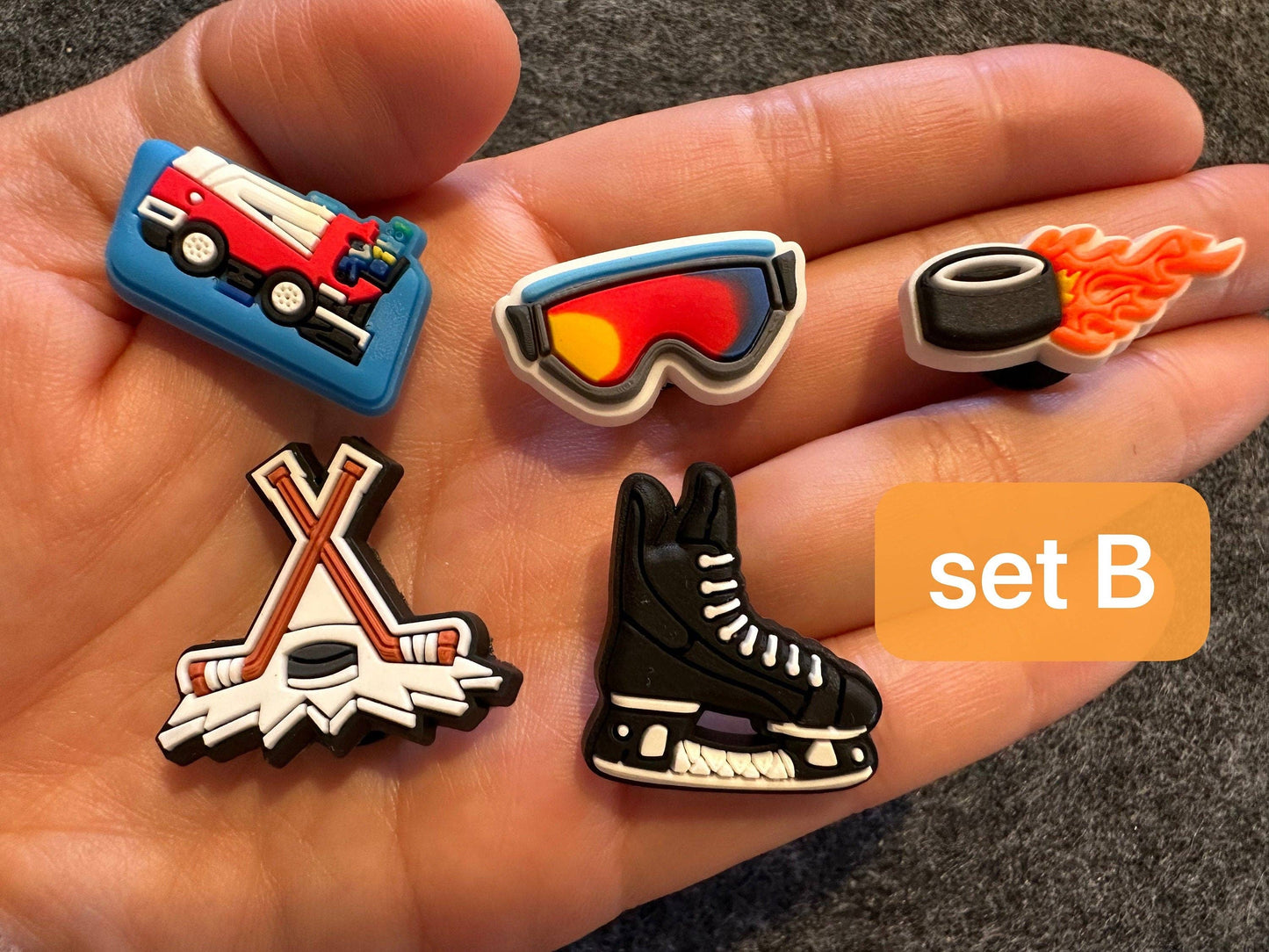 Pick your own Hockey theme shoe charms