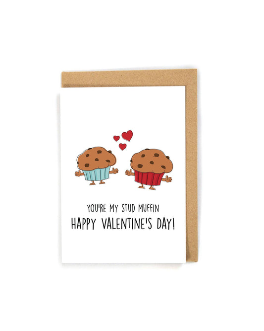 Cute Stud Muffin Valentine's Day Card for him/husband/boyfrined