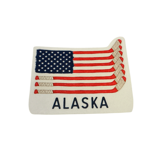 Alaska Hockey Flag Sticker