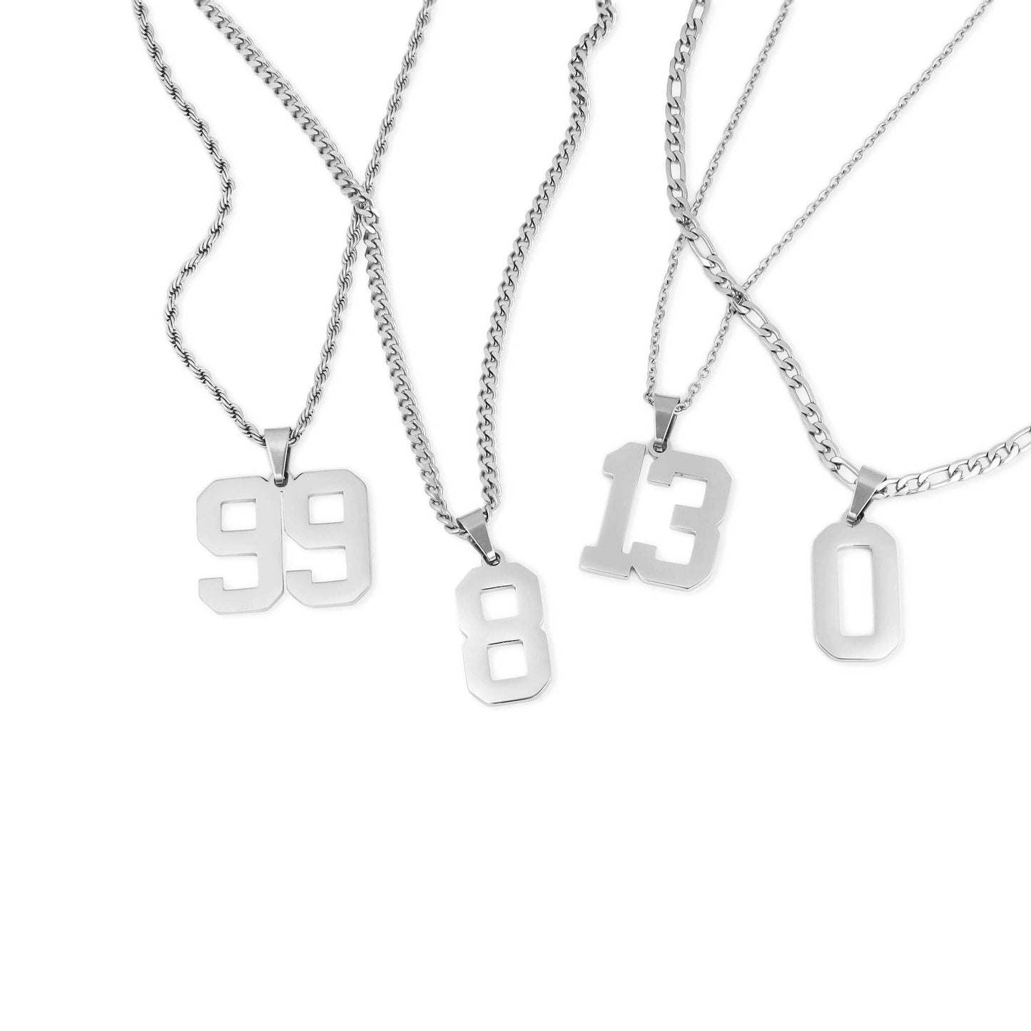 Stainless Steel Sport Number Pendants