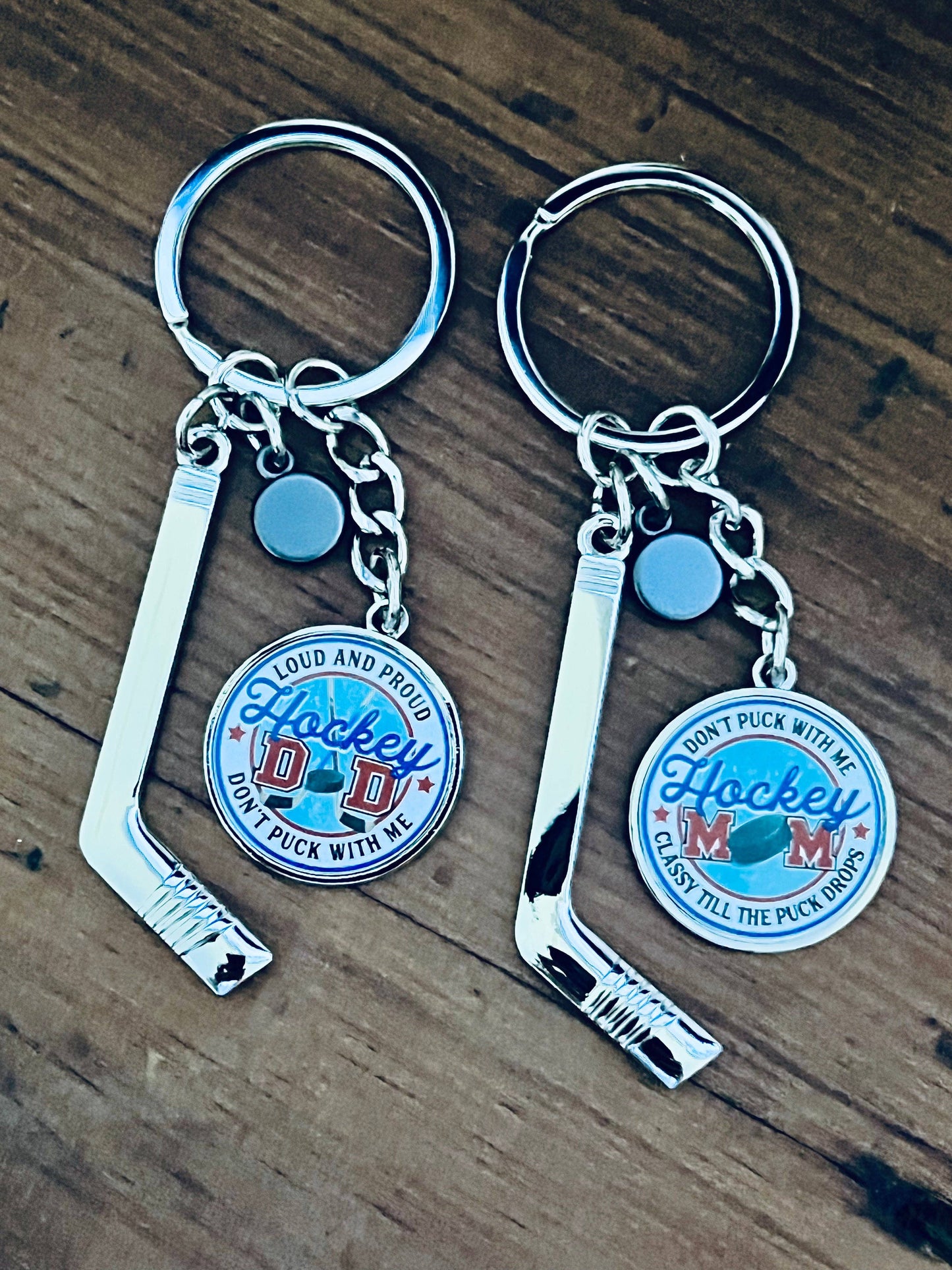 Hockey Mom or Dad Keychain