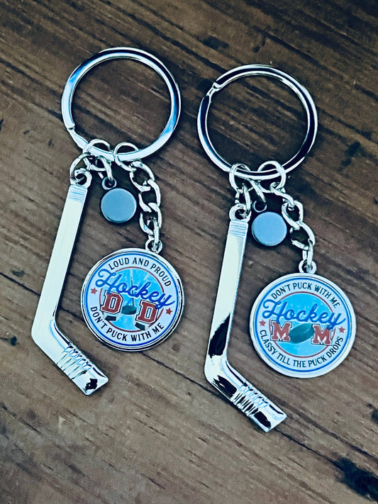 Hockey Mom or Dad Keychain