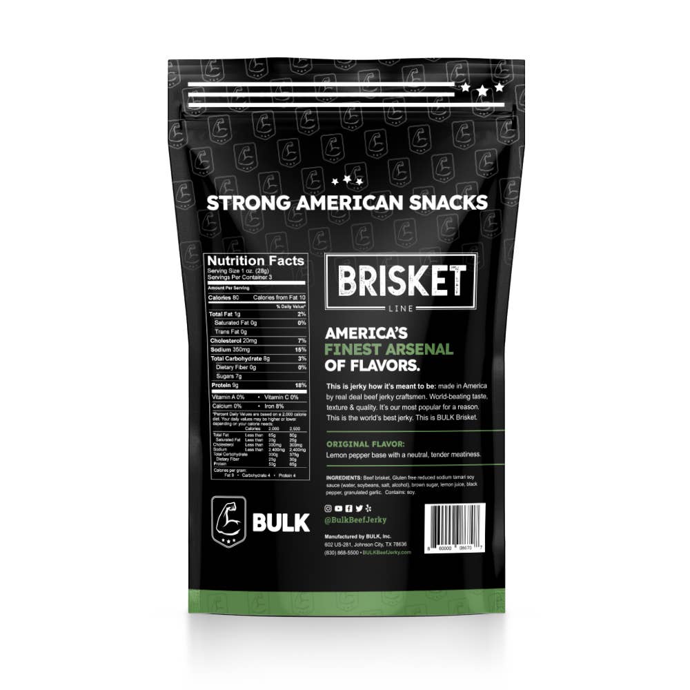 BULK Brisket Beef Jerky - All Natural