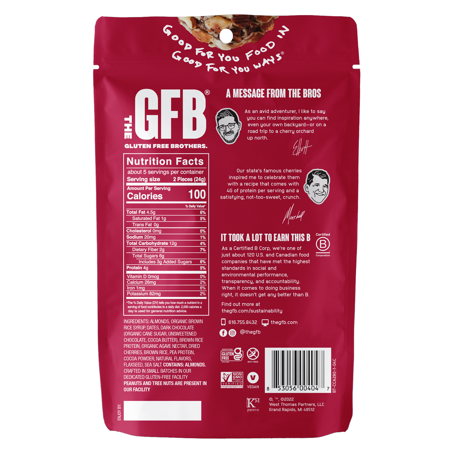 The GFB: Chocolate Cherry Almond Gluten Free Protein Bites