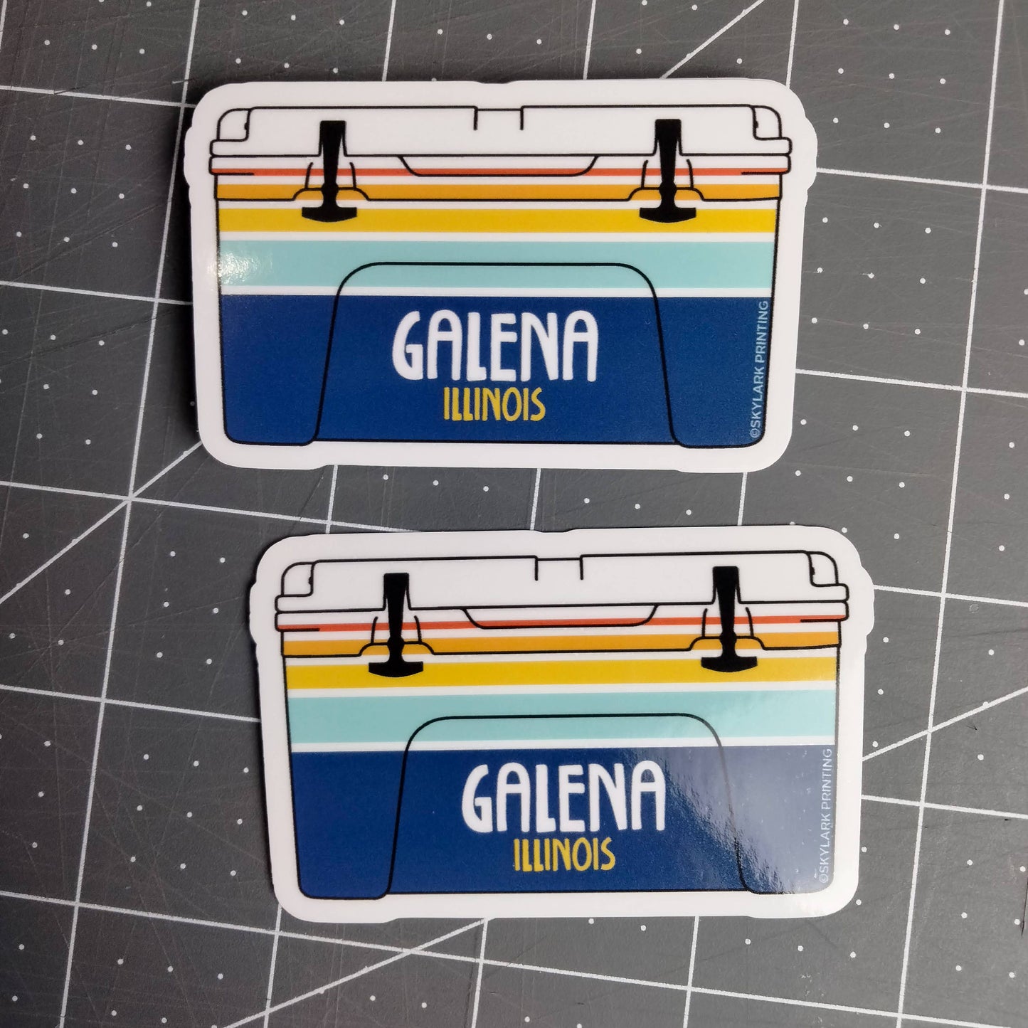 Cooler Souvenir Sticker with Your City, Beach or State