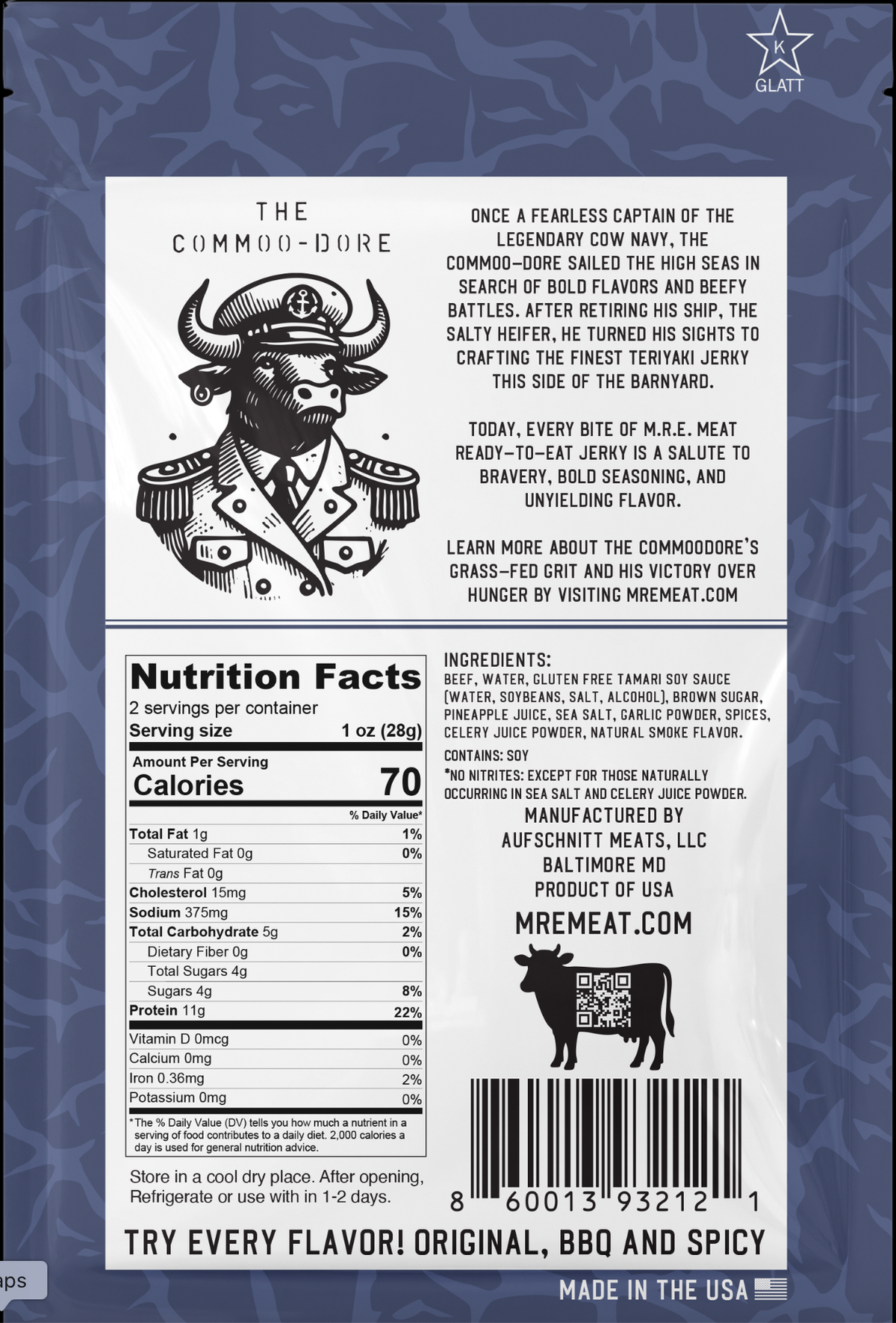 Teriyaki Whole Muscle Kosher Beef Jerky - The Comoo-dore