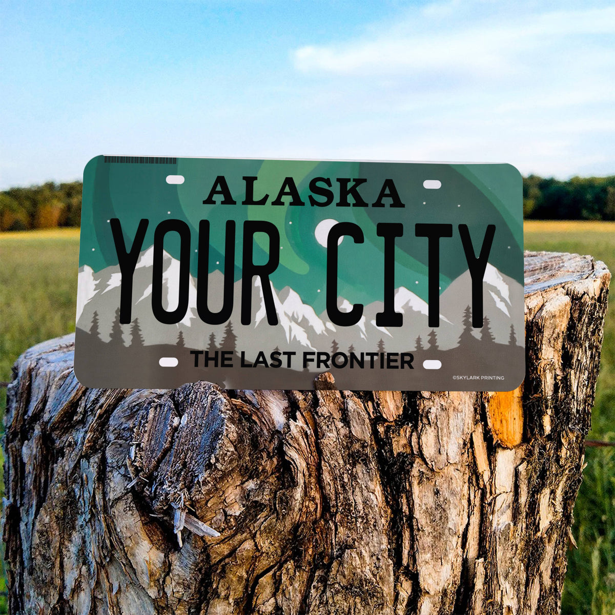 Alaska Northern Lights Plate Souvenir Namedrop Sticker
