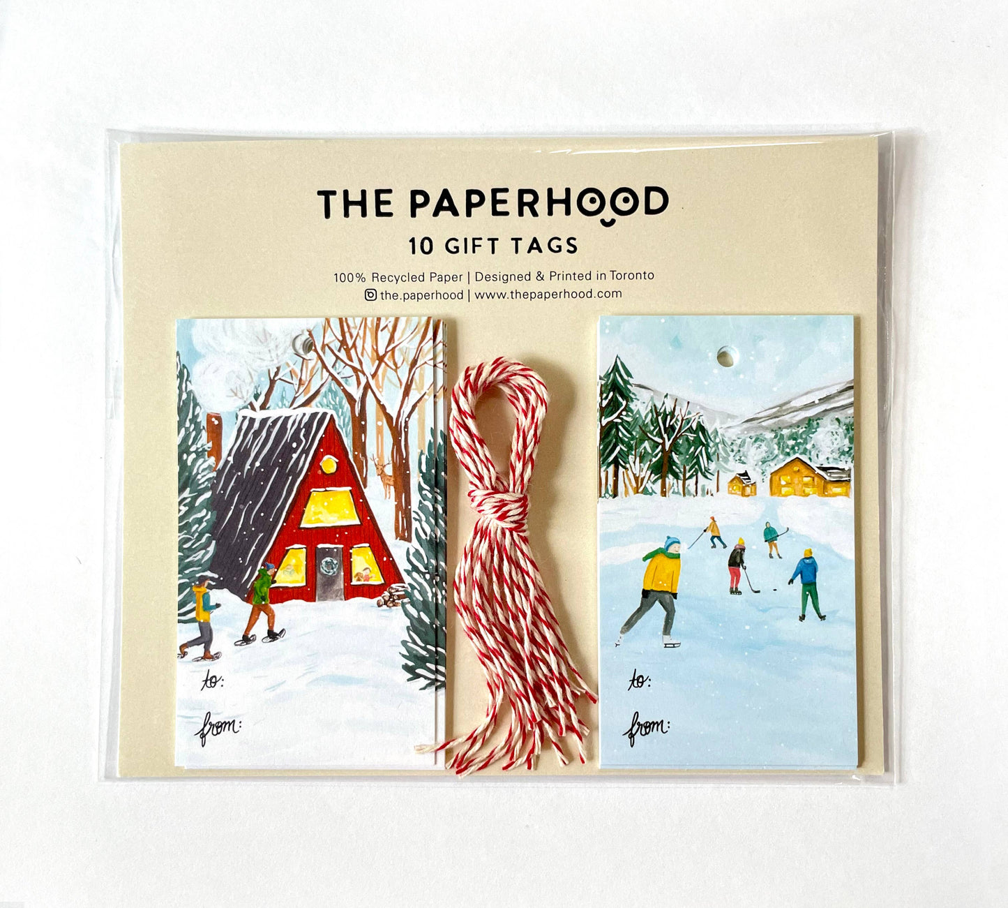 Gift Tags A-Frame Cottage & Skating