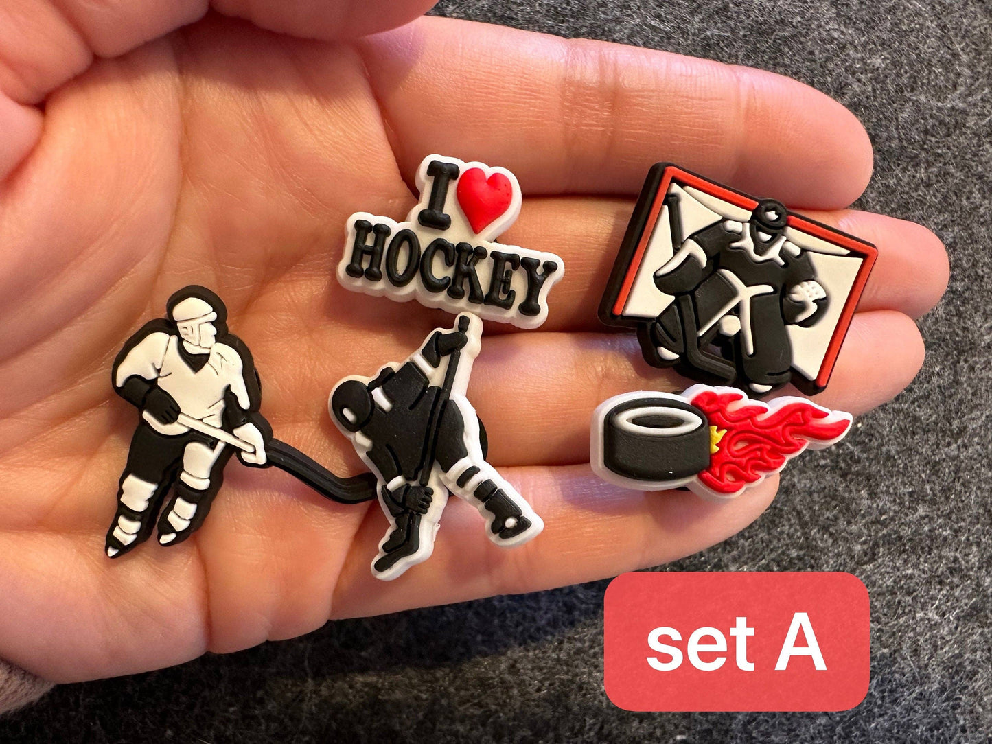 Pick your own Hockey theme shoe charms