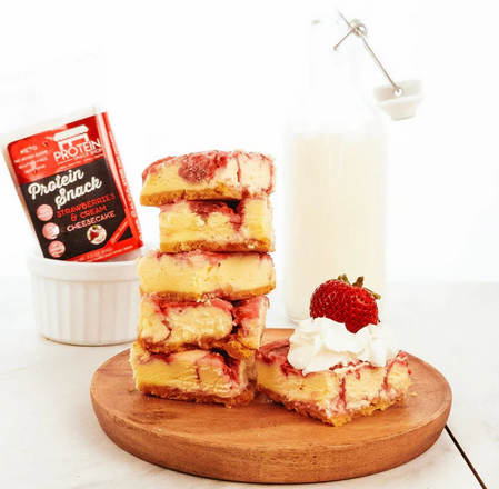 Keto Gourmet Strawberries & Cream Protein Cheesecake