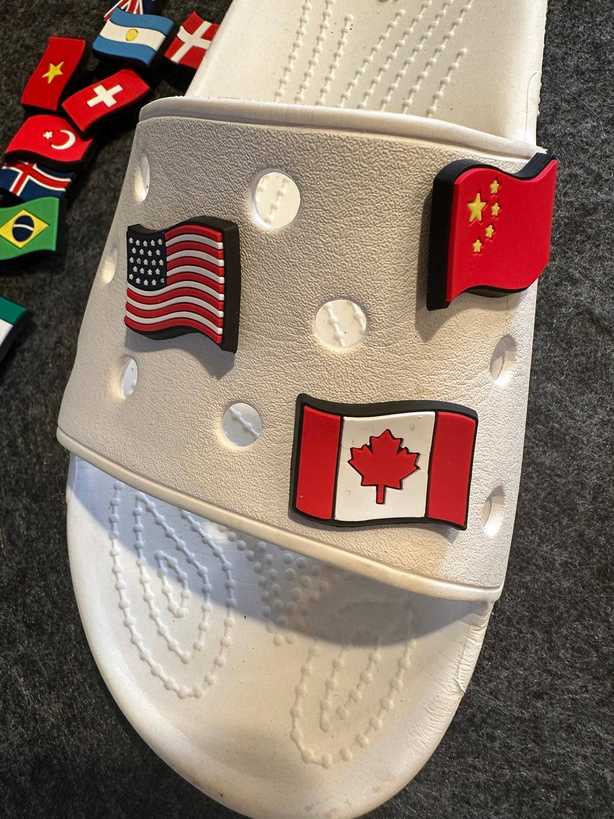 Pick your own Country Flag USA Canada Brazil South Korea China and more Design Shoe Charms Best Quality