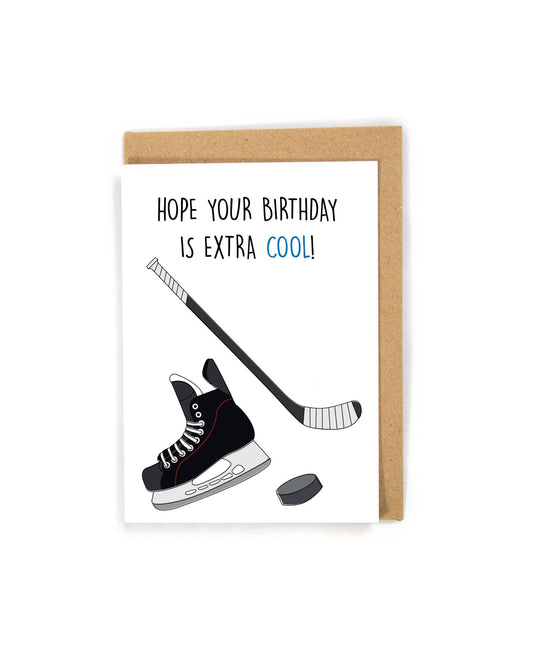 Funny pun hockey birthday card for sports player