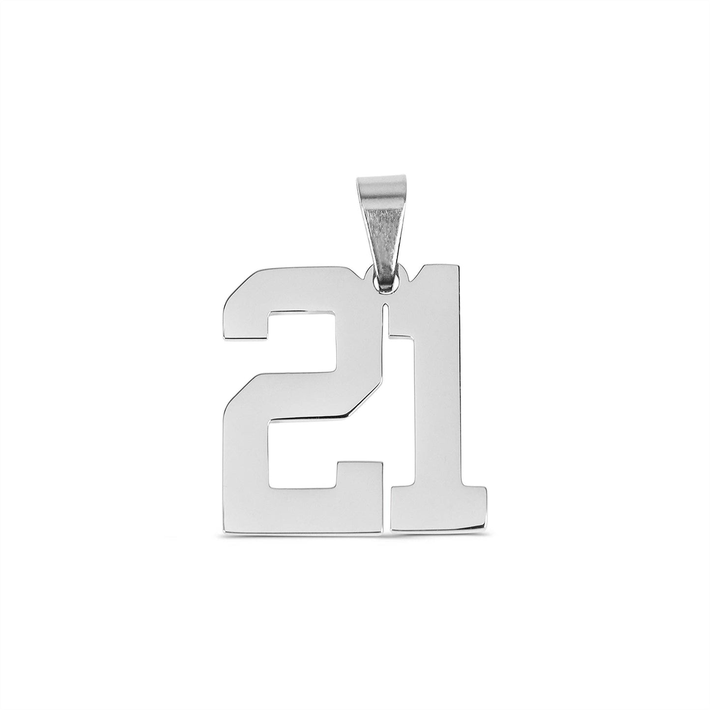 Stainless Steel Sport Number Pendants