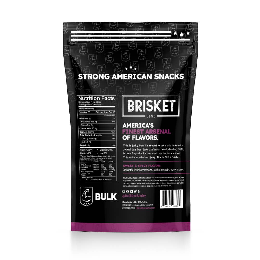 BULK Brisket Beef Jerky - All Natural