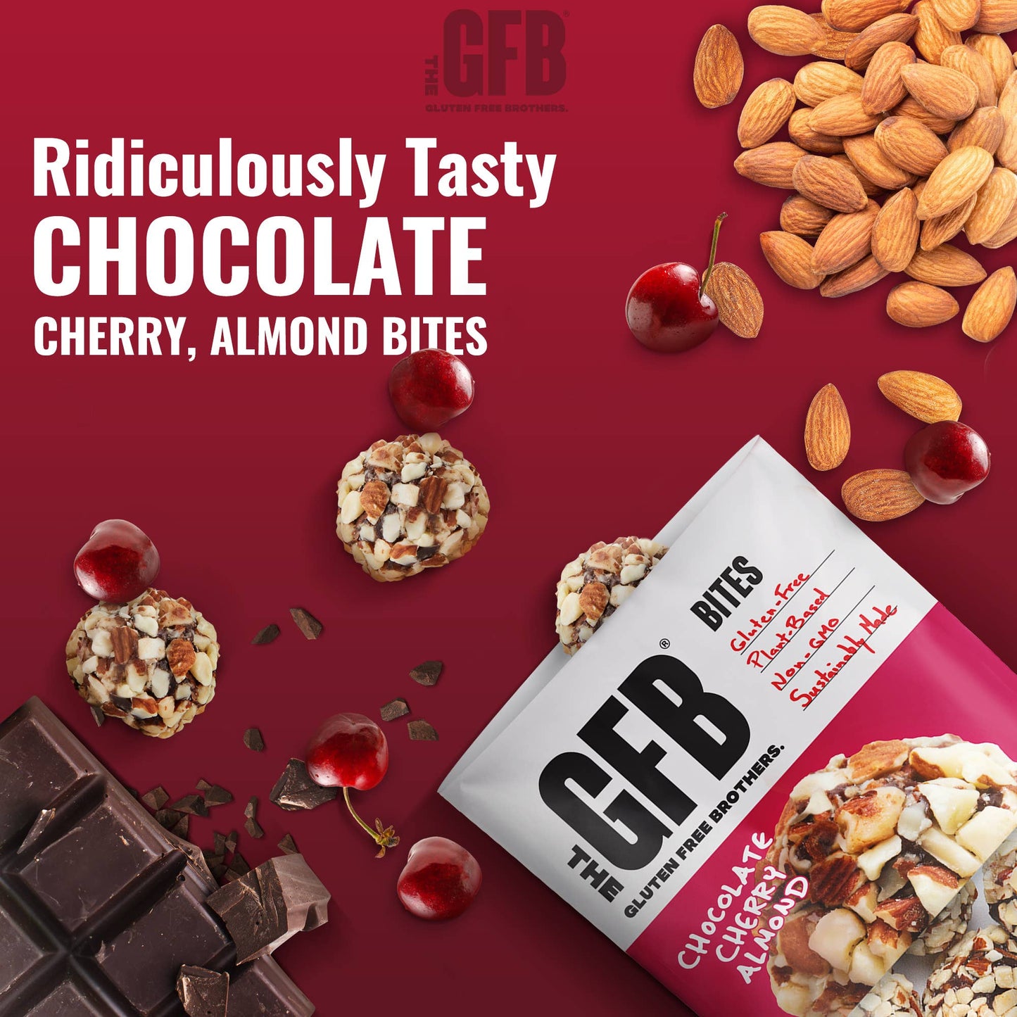 The GFB: Chocolate Cherry Almond Gluten Free Protein Bites