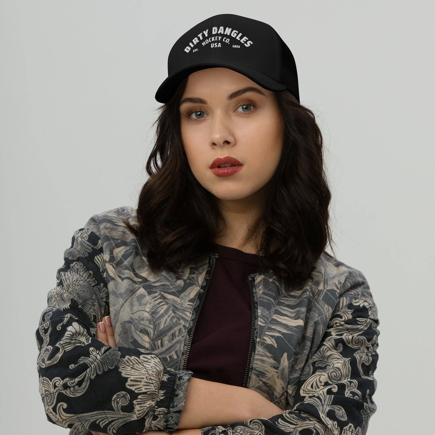 Dirty Dangles Hockey Co. Snap Back Mesh Trucker Hat