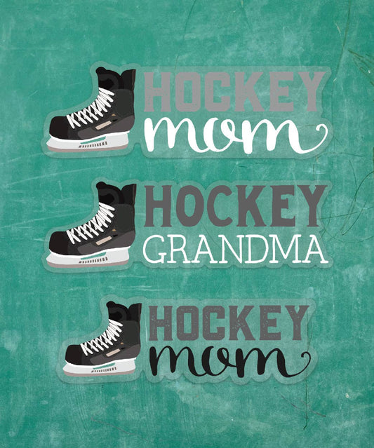 Hockey Mom & Hockey Grandma - Vinyl Stickers