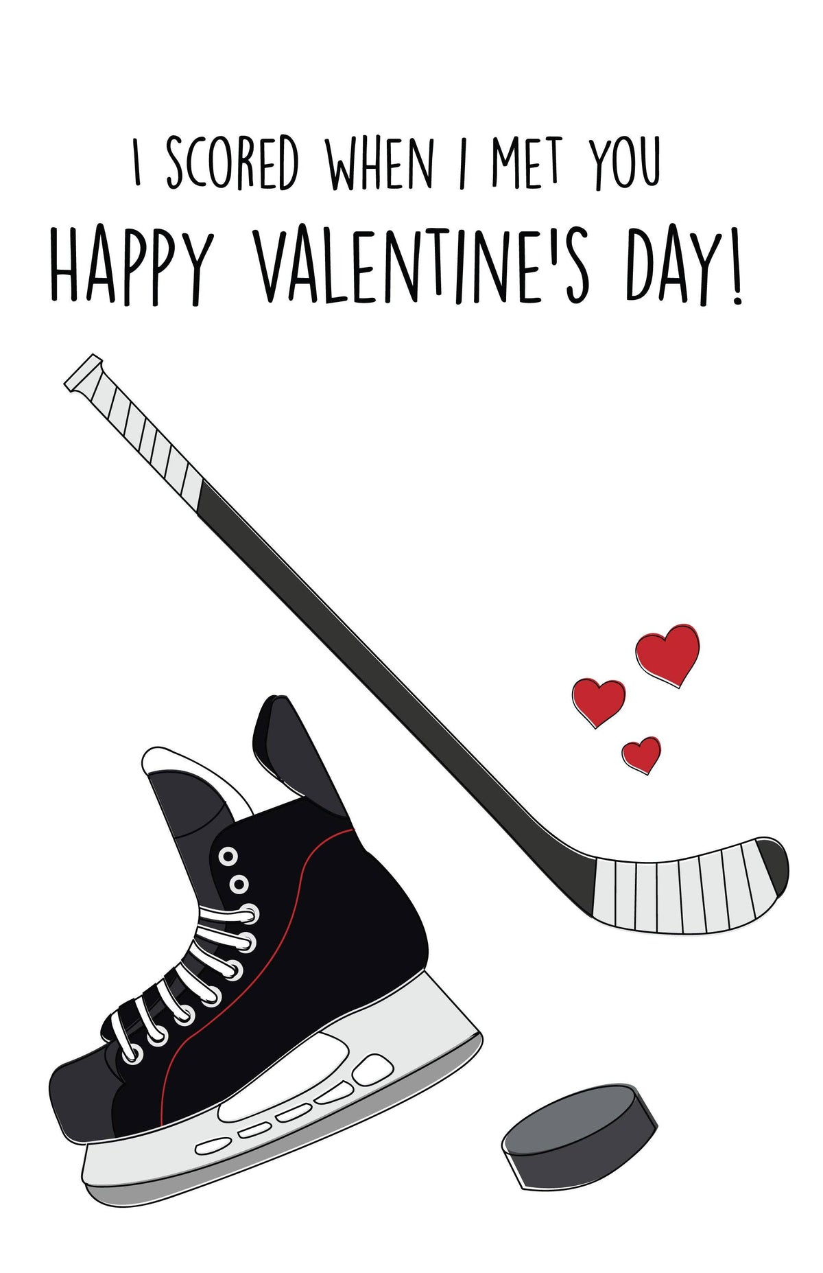 Hockey Sport Valentine's Day Card for him/her/boyfriend