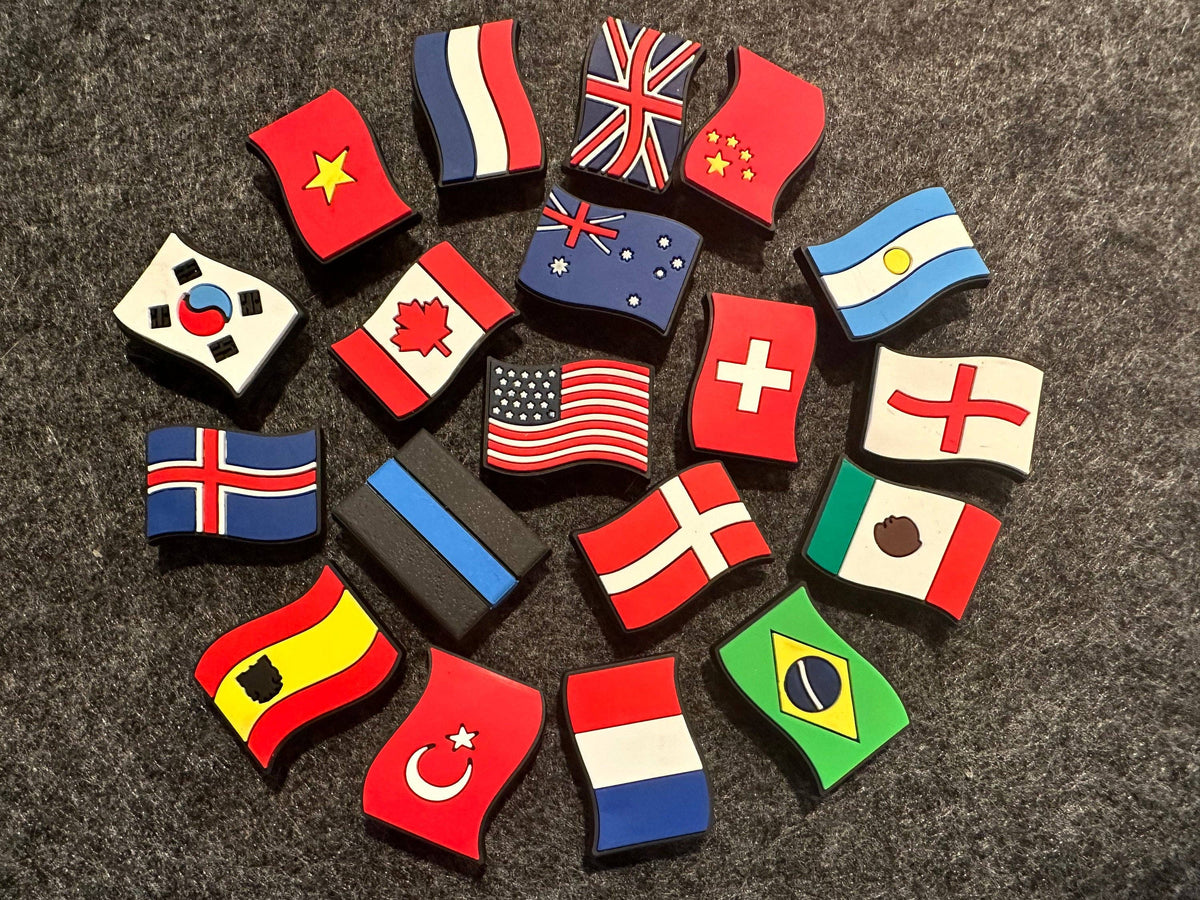 Pick your own Country Flag USA Canada Brazil South Korea China and more Design Shoe Charms Best Quality