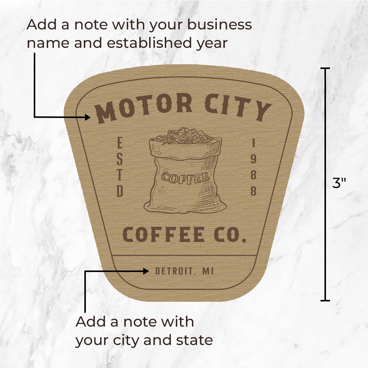 Retro Coffee Shop Sticker | Custom with Your City and State