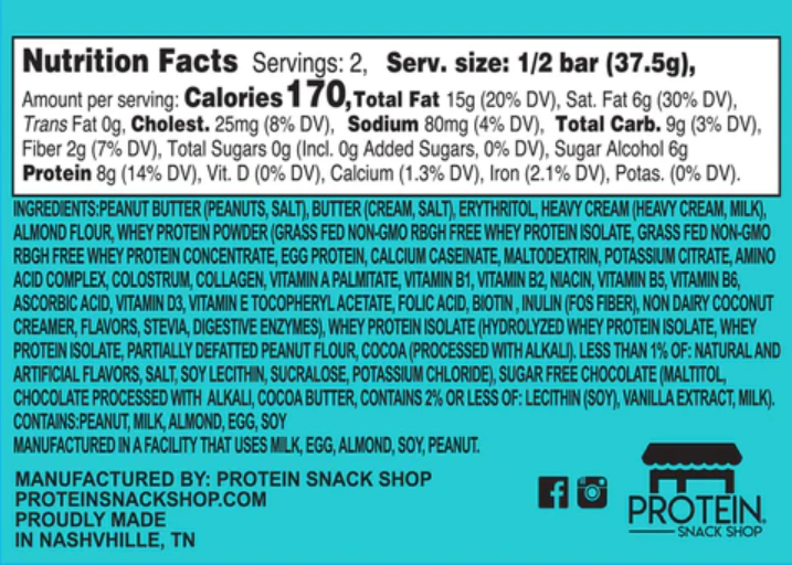 Keto Gourmet Chocolate Peanut Butter Protein Bar