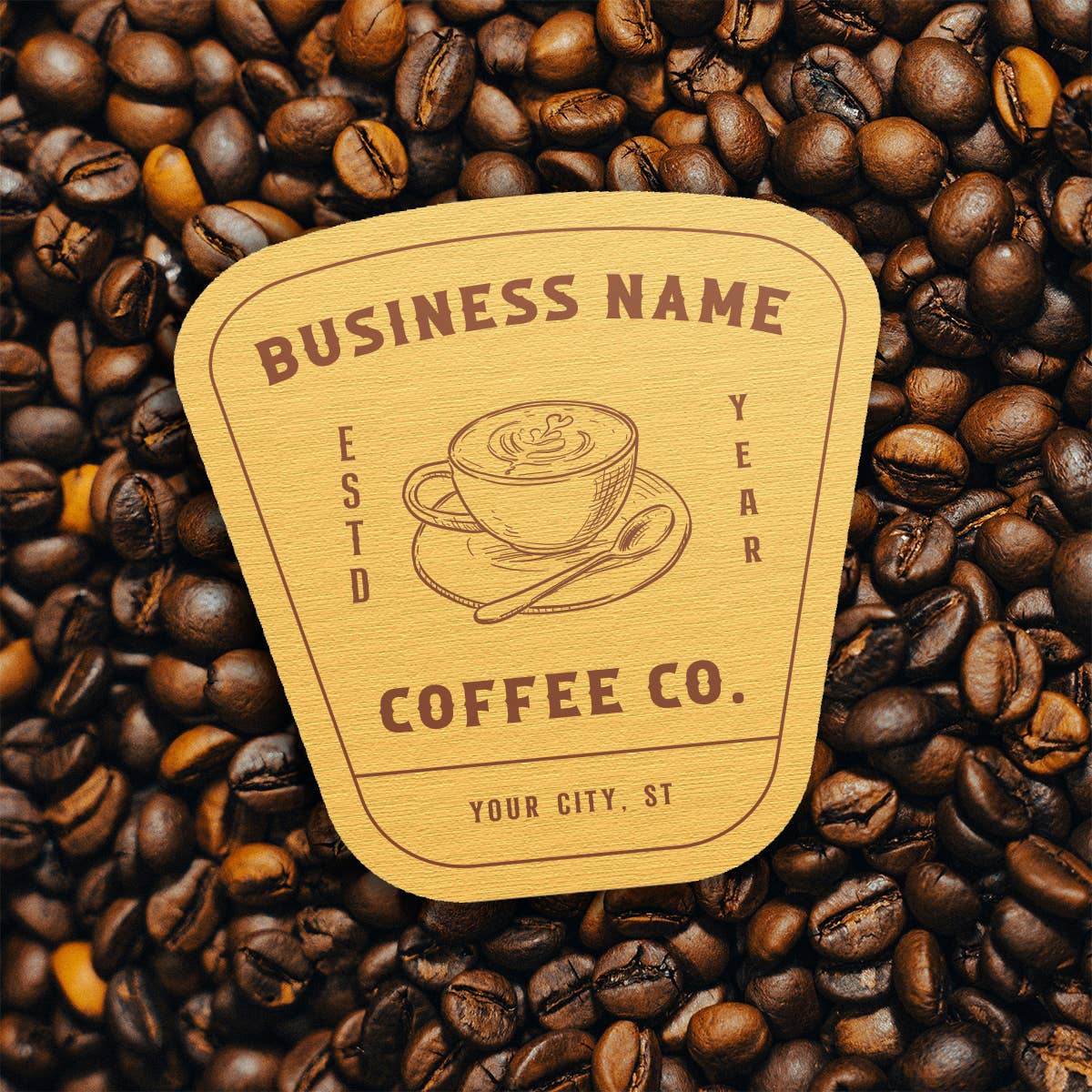 Retro Coffee Shop Sticker | Custom with Your City and State
