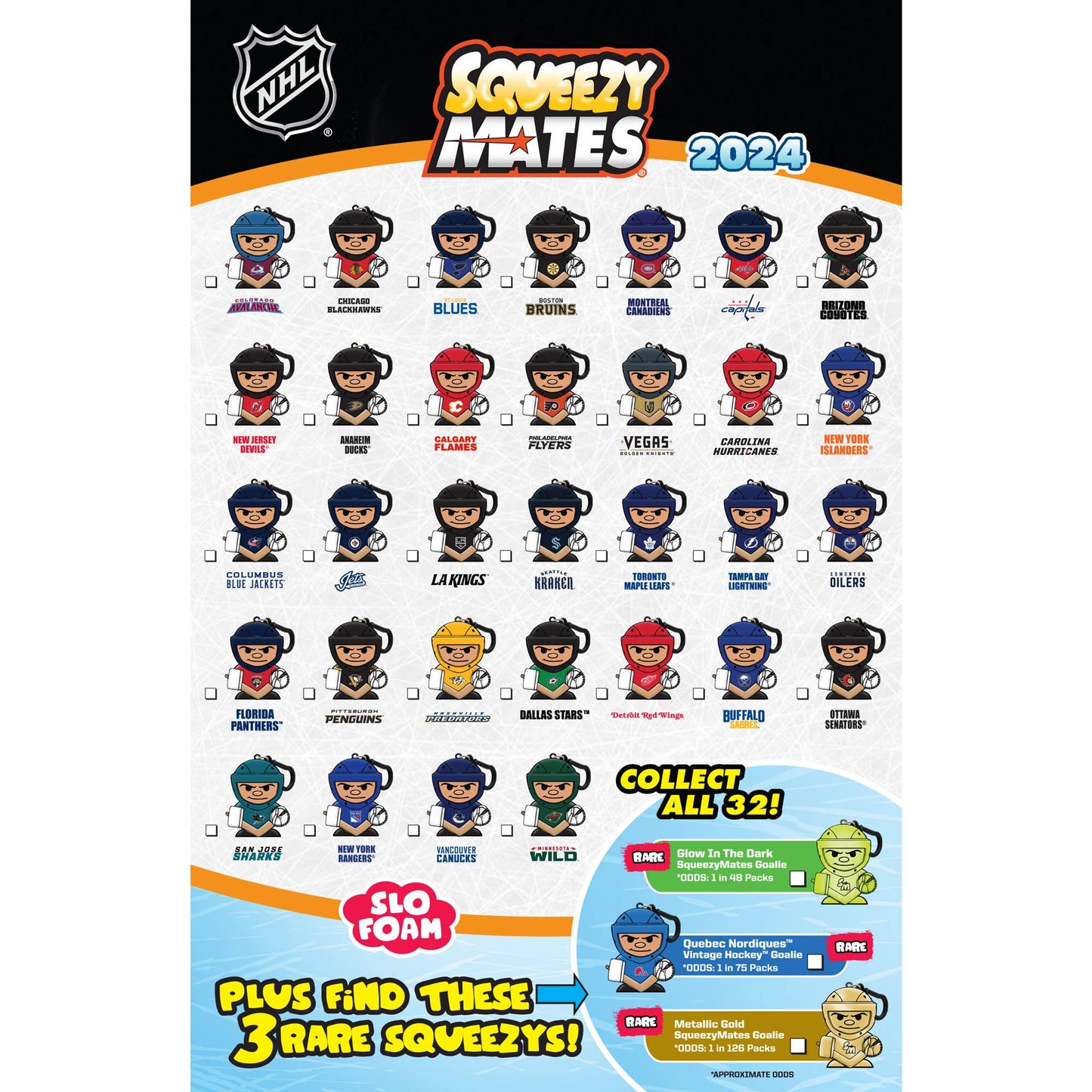 2024 SqueezyMates NHL Gravity Feed Display