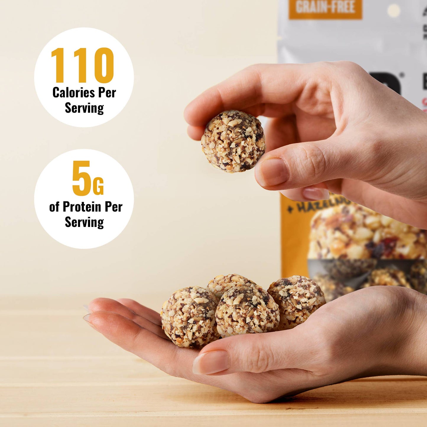 The GFB Dark Chocolate Hazlenut Bites - Grain Free