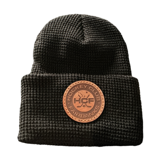HCF leather beanie