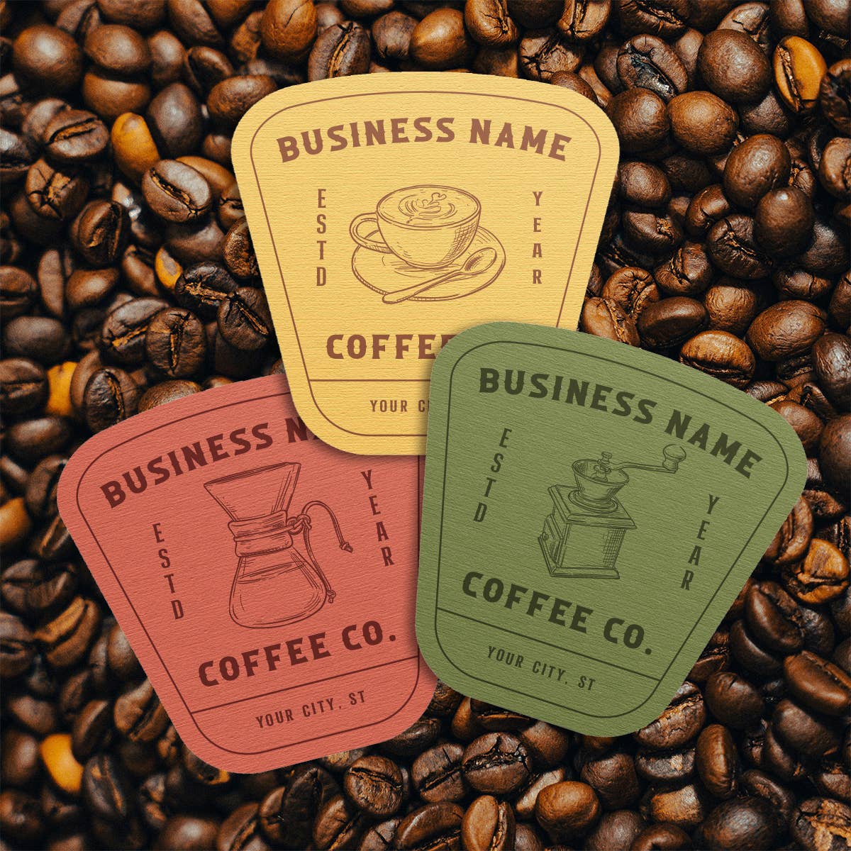 Retro Coffee Shop Sticker | Custom with Your City and State