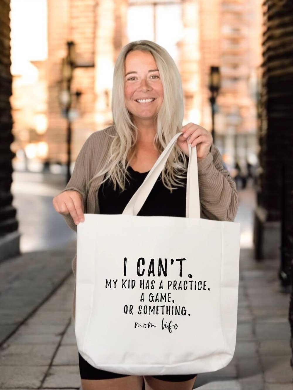 Sports Mom Life Canvas Tote Bag