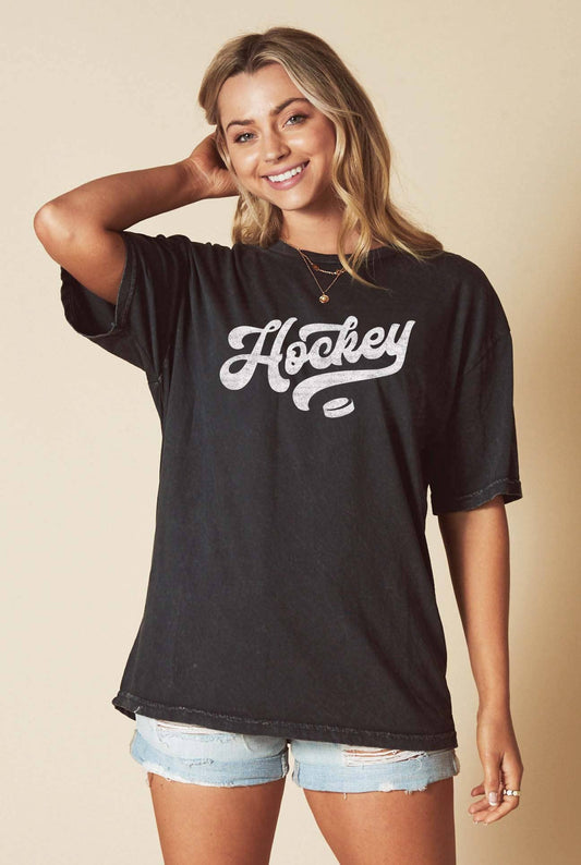 HOCKEY Mineral Washed Graphic Top