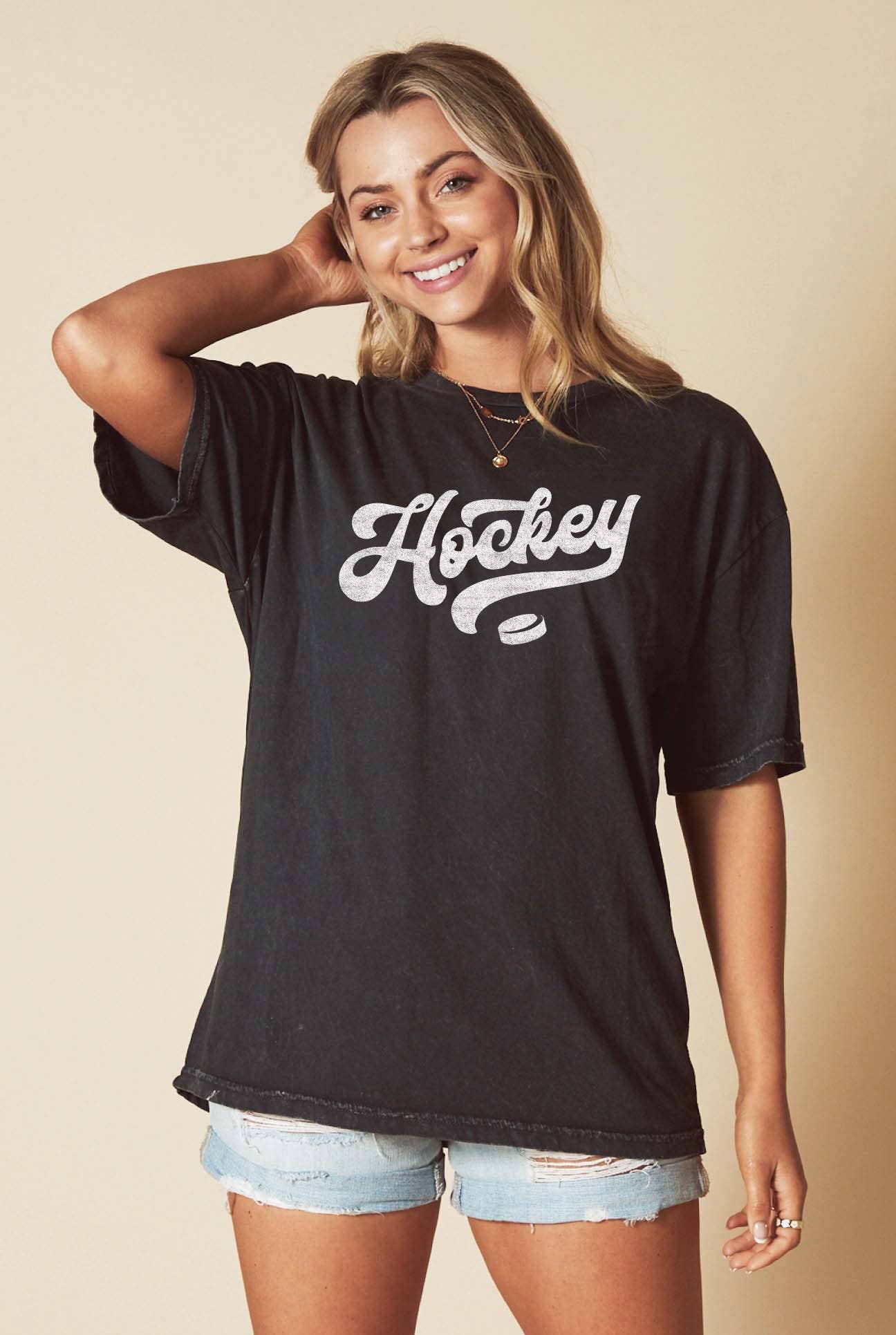 HOCKEY Mineral Washed Graphic Top