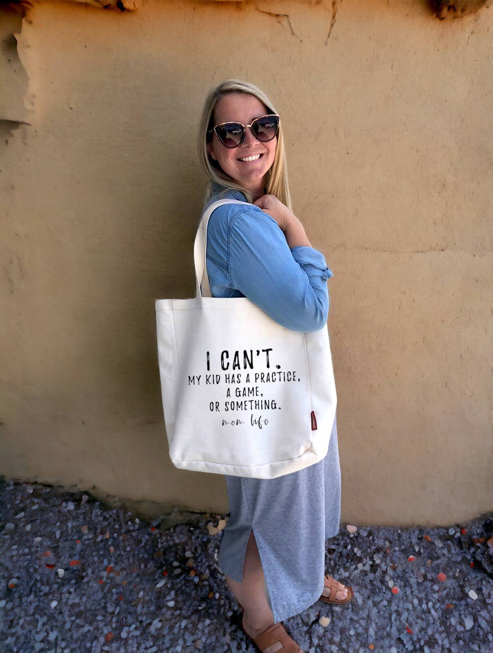 Sports Mom Life Canvas Tote Bag