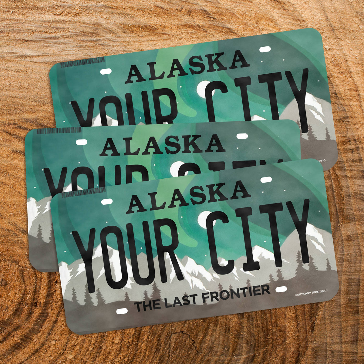 Alaska Northern Lights Plate Souvenir Namedrop Sticker