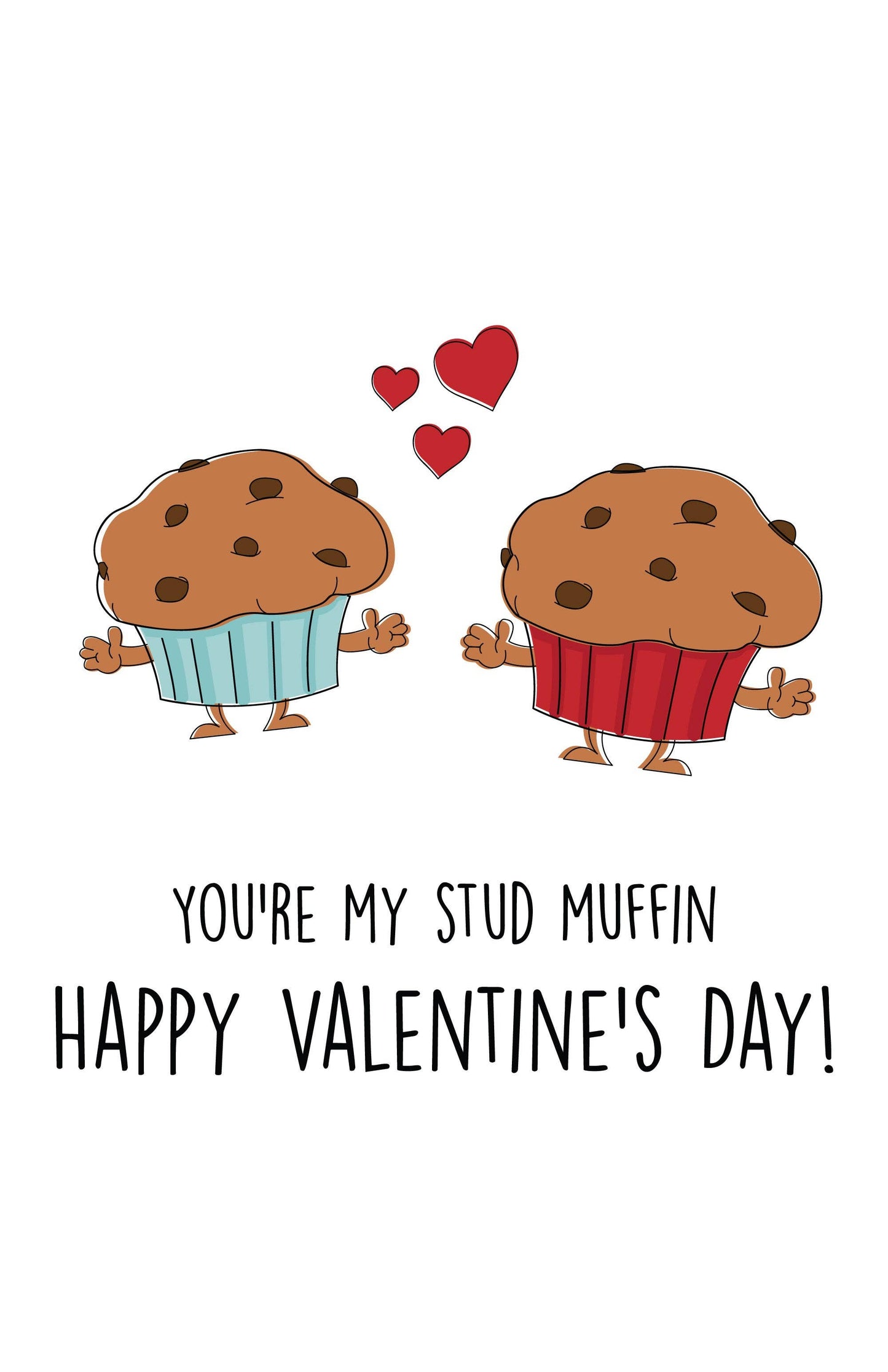 Cute Stud Muffin Valentine's Day Card for him/husband/boyfrined
