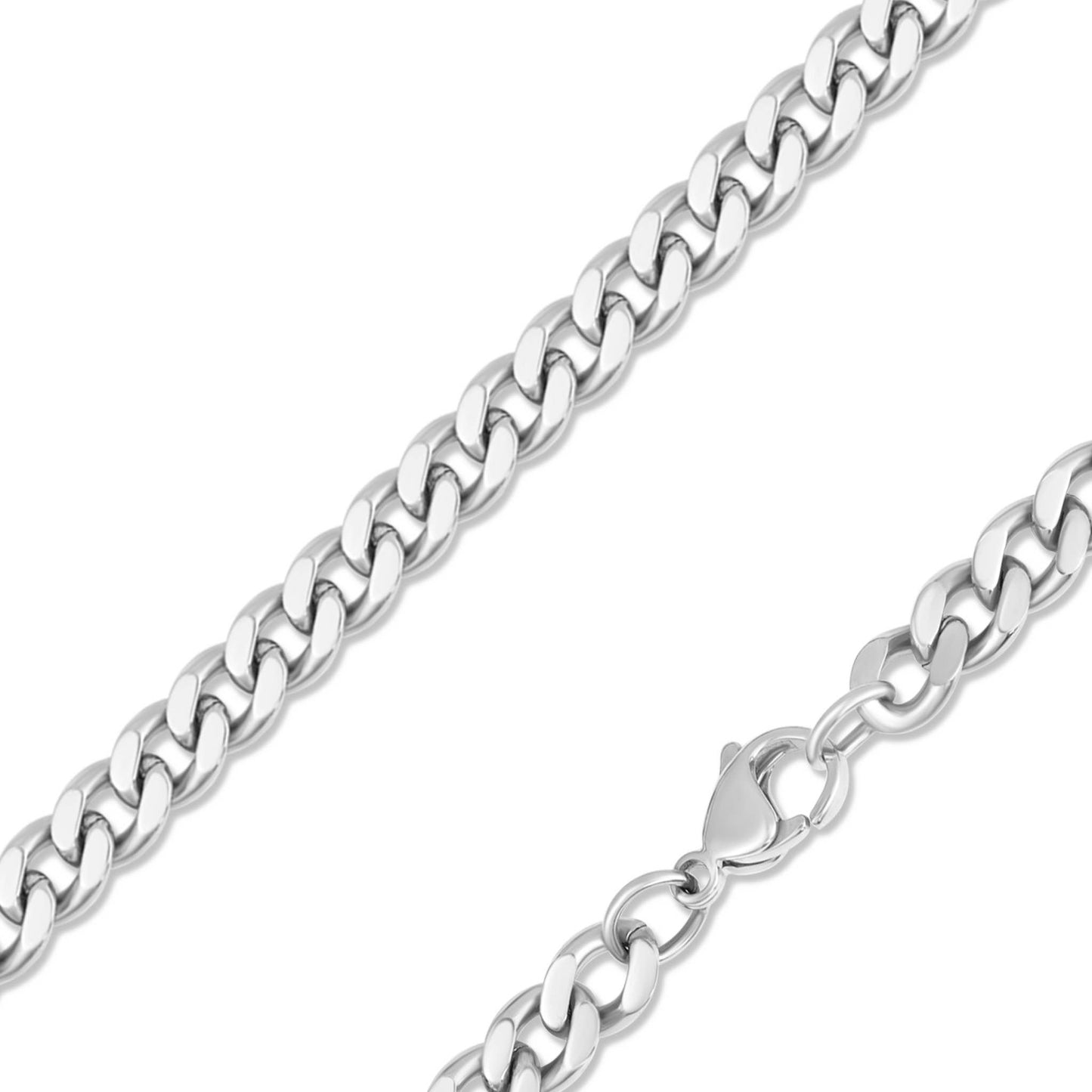 Stainless Steel Curb Chain Necklace