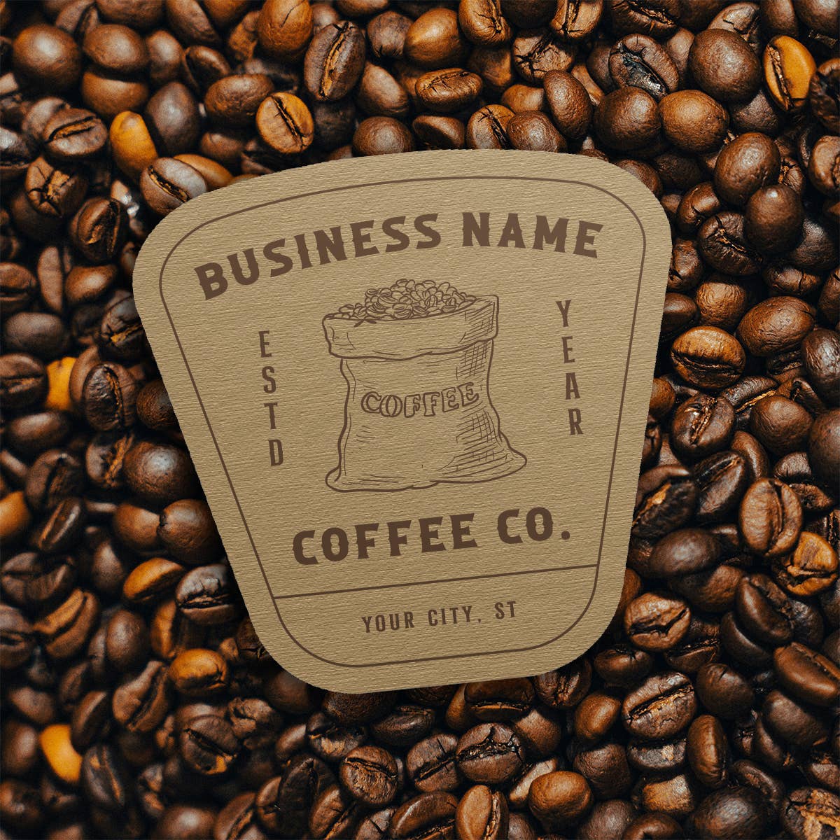 Retro Coffee Shop Sticker | Custom with Your City and State