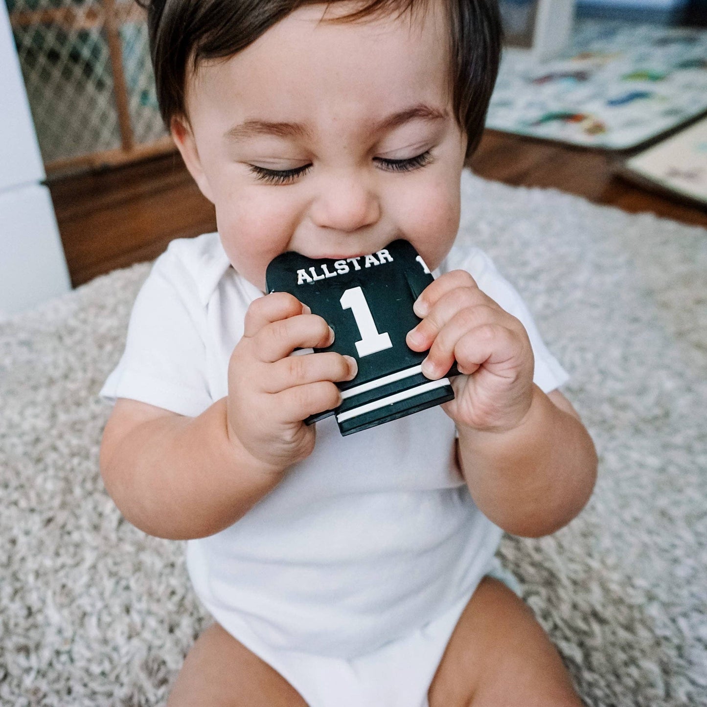 HOCKEY JERSEY Silicone Teether - Green
