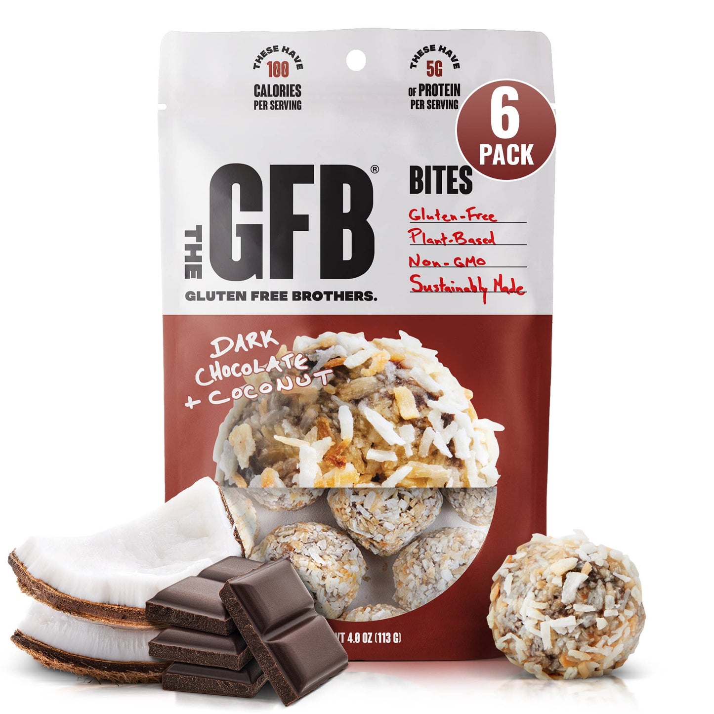 The GFB: Dark Chocolate Coconut Gluten Free Protein Bites
