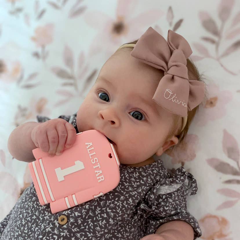HOCKEY JERSEY Silicone Teether - Pink