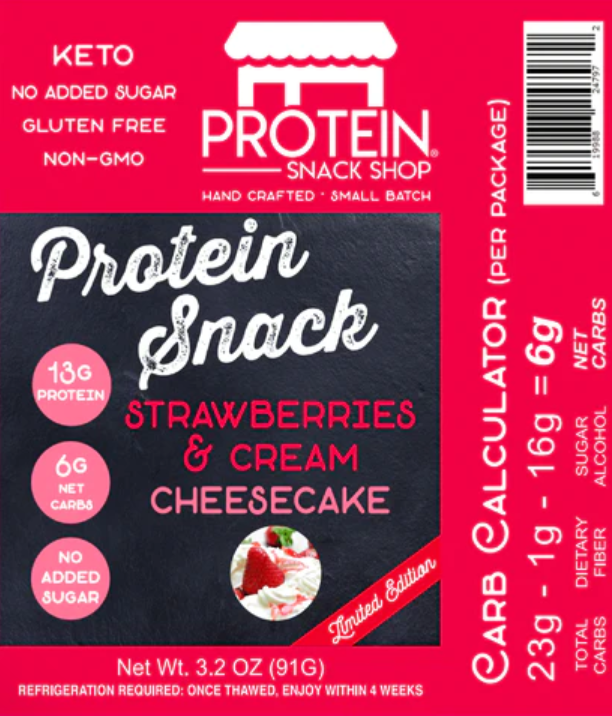 Keto Gourmet Strawberries & Cream Protein Cheesecake